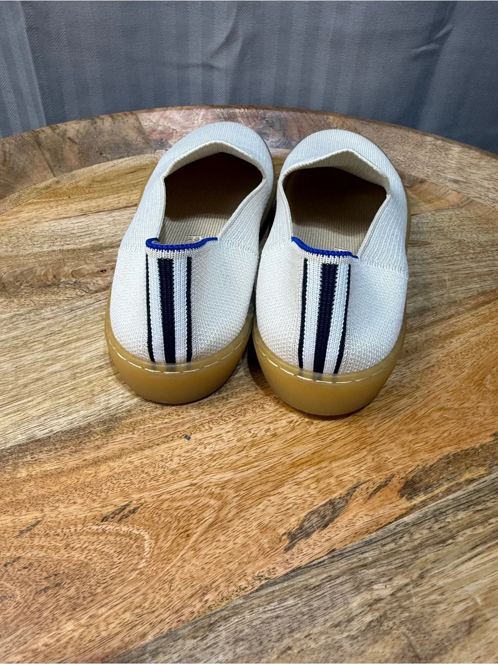 Slip On Sneakers Rothy’s Womens 8 Cream Gum Sole Knit Everyday Preppy
